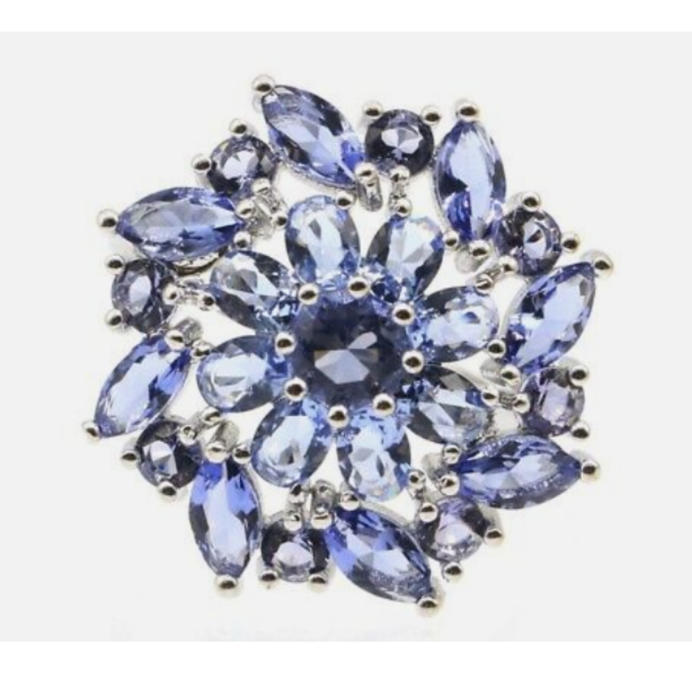 New size 7 lolite cz sterling silver ring